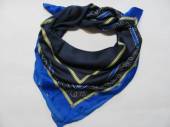 více - Šátek tm.modrý se žluto-modrým lemem   C+A   57 x 57cm