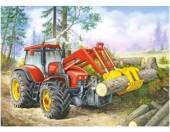 více - Puzzle traktor do lesa   60dílků   CASTORLAND   