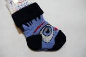 více - Froté ponožky s ohrnutím tm.modro-sv.modré   0-3m
