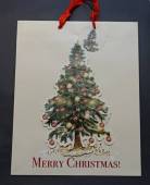 více - Větší dárková taška  vánoční stromeček    26 x 32 x 10cm