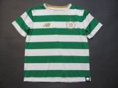 více - 1801 Silonové fotbalové tričko zeleno-bílý pruh  NEW BALANCE - Celtic  cca 5 let  v.110