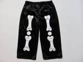 více - 2003 Sametové kalhoty černé s bílou kostrou  M+S   2-3 roky  