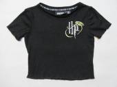 více - Krátké žebrované tričko černé s výšivkou Harry Potter  7-8 let 