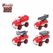 více - 4 x plastové hasičské auto   dl. 10cm