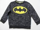 více - 2702 Jako nová mikina černo-šedě žíhaná s 3D logem Batman  5-6 let   v.110/116