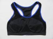 více - 0705 Sportovní podprsenka černá, modré lemy  M/L   