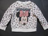 více - 0905 Mikinka smetanová s leopardím vzorem, potisk Minnie  6-9m