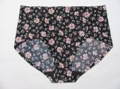 více - 1306 Nenošené bezešvé kalhotky s vyšším pasem černé růžově květované  LAURA ASHLEY    v.M