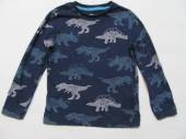 více - 2506 Tričko dl.rukáv tm.modré s dinosaury   M+S   2-3 roky   v.92/98