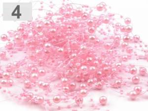 zvětšit obrázek - Dekorační perličky 7mm na silonu sv.růžové     1,3m