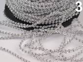 více - Perličky na šňůře š.3mm -  stříbrné