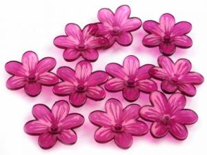 zvětšit obrázek - Plast.dekorační květina   průměr 2,5cm - růžovo-fialová   9ks /poslední kusy/