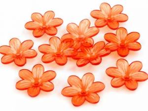 zvětšit obrázek - Plast.dekorační květina   průměr 2,5cm - oranžová    10ks
