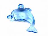 více - Plastový přívěšek delfín modrý   18 x 25mm