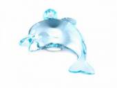 více - Plastový přívěšek delfín sv. modrý   18 x 25mm