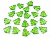 více - Plastová dekorace stromeček zelený   2 x 2cm   10ks