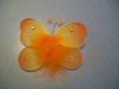 více - Motýl k dekoraci , oranžový  11 x 10cm