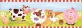 více - Samolepící pokojová dekorace - listela  farma     41 x 15,5 cm,  3ks