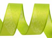 více - síťovaná stuha s monofilem š 25mm - jarní zelená