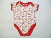 více - 1212 Body bílé s autíčky, červené lemy   GEORGE   3-6m