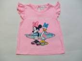 více - 1212 Tričko s volánkovými rukávky sv.růžové potisk Minnie  DISNEY  6-9m   v.74