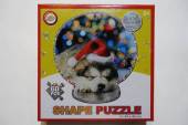 více - Vánoční puzzle pejsek s hologramovým okrajem  60dílků