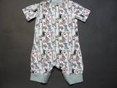 více - 1201 Body nohavičkové bílé s černými zvířátky  cca 6-9m