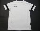 více - 0101 Silonové tričko bílé s černým lemem  /zatržené nitky/   NIKE  9-10 let   v.140
